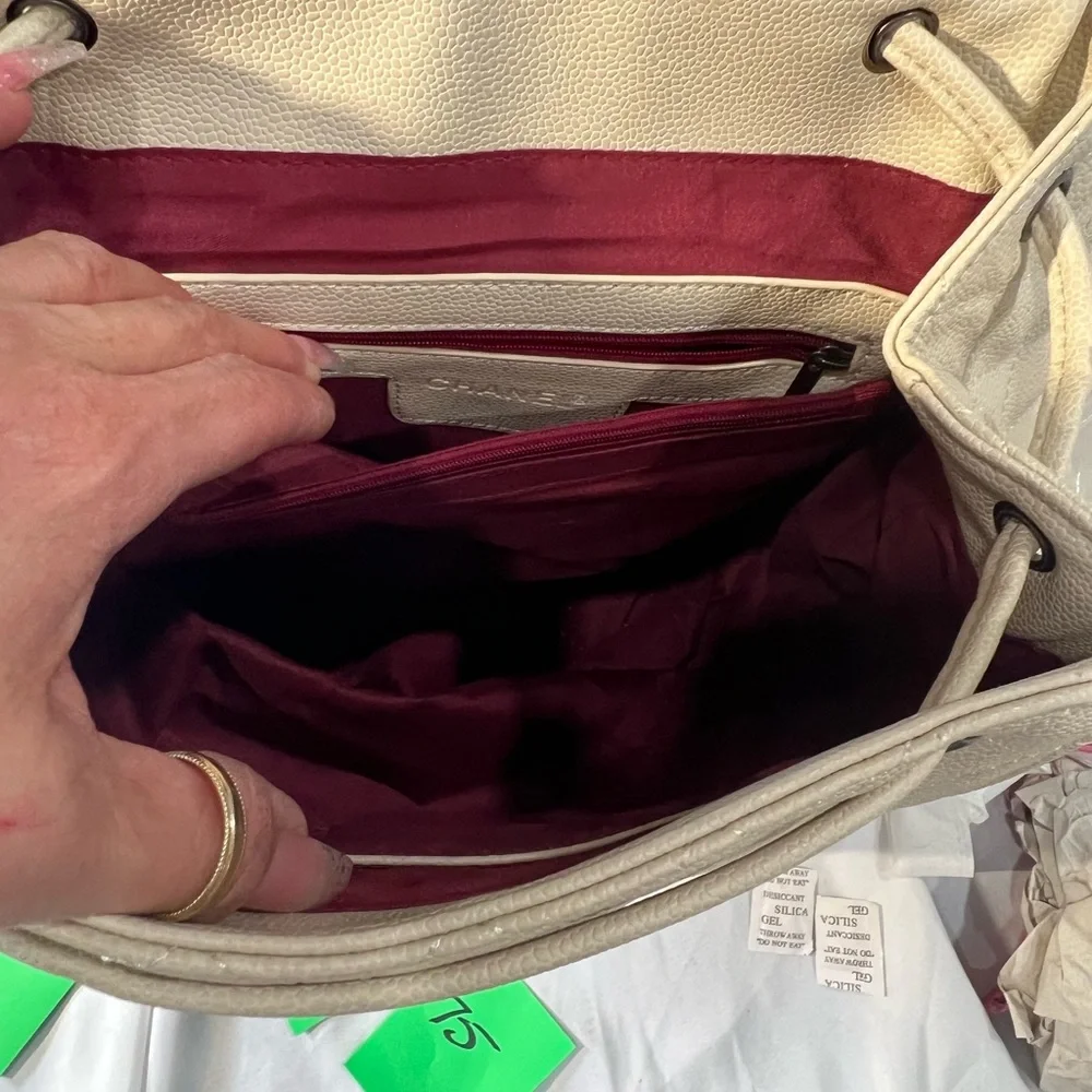 Chic Cream‎ Quilted Women's Backpack